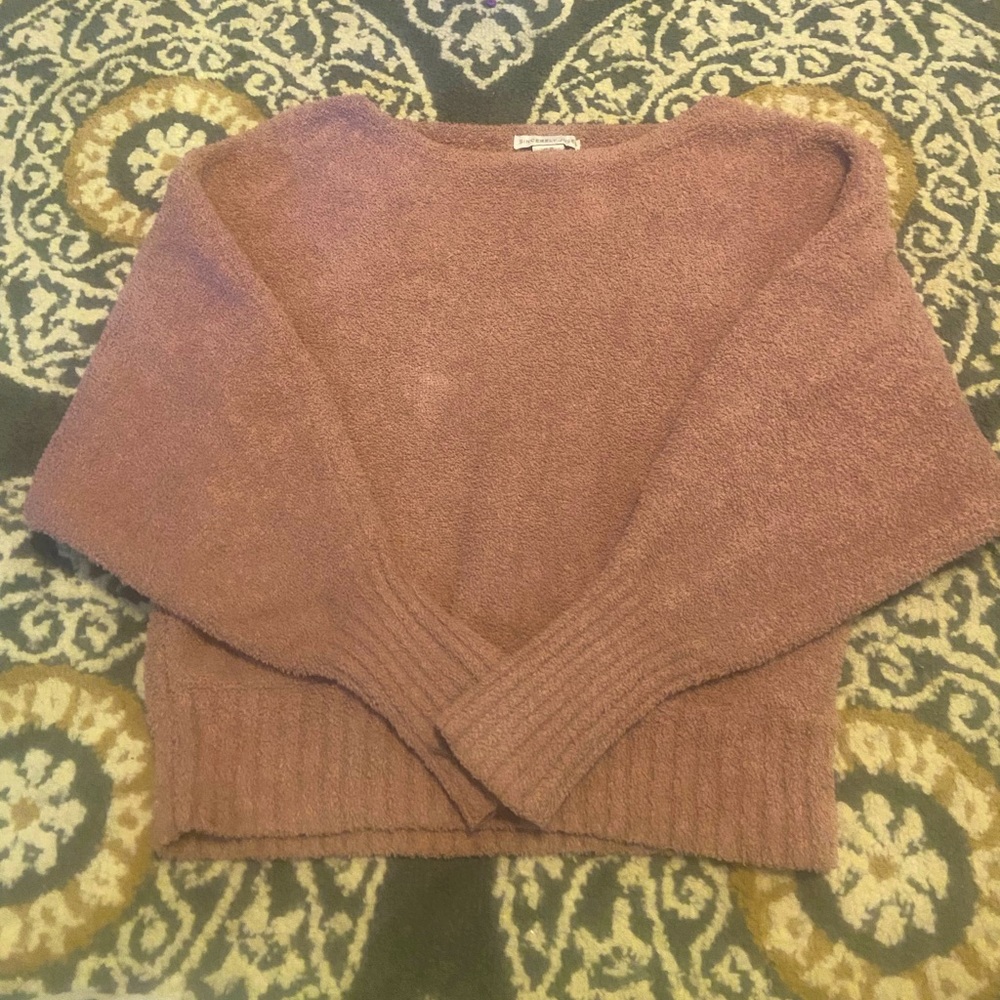 Sincerely Jules Brown Fuzzy Crewneck Sweater
